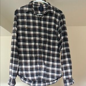J. Crew Men's Black Plaid Shirt